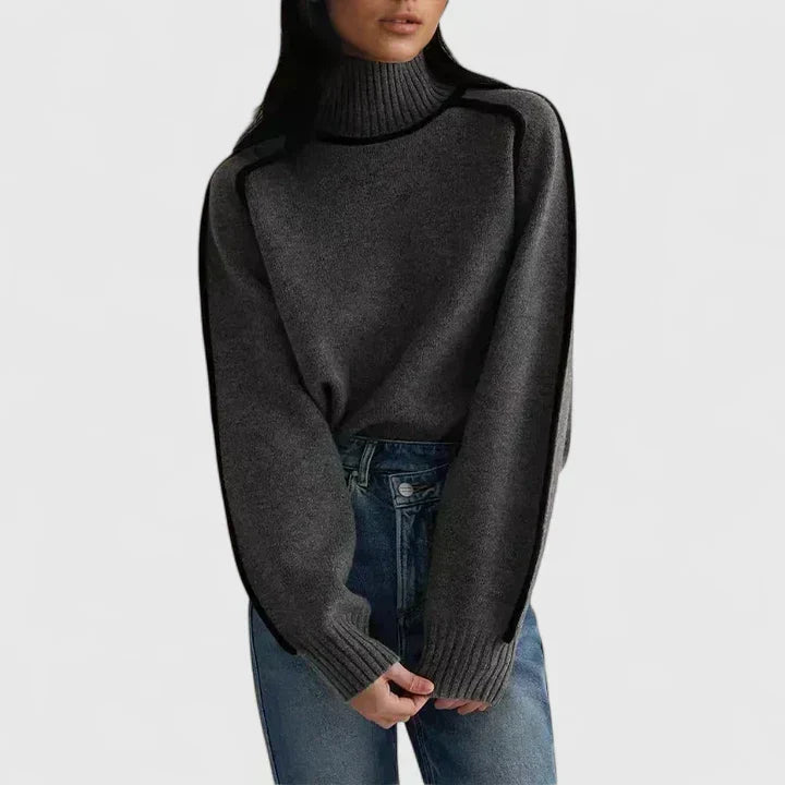 Catriona | Contrast Trim Turtleneck