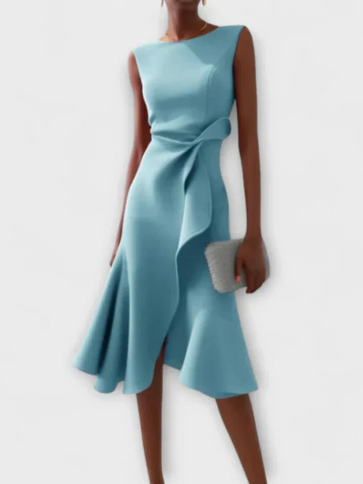 Avina™ | Draped Waist Midi Dress
