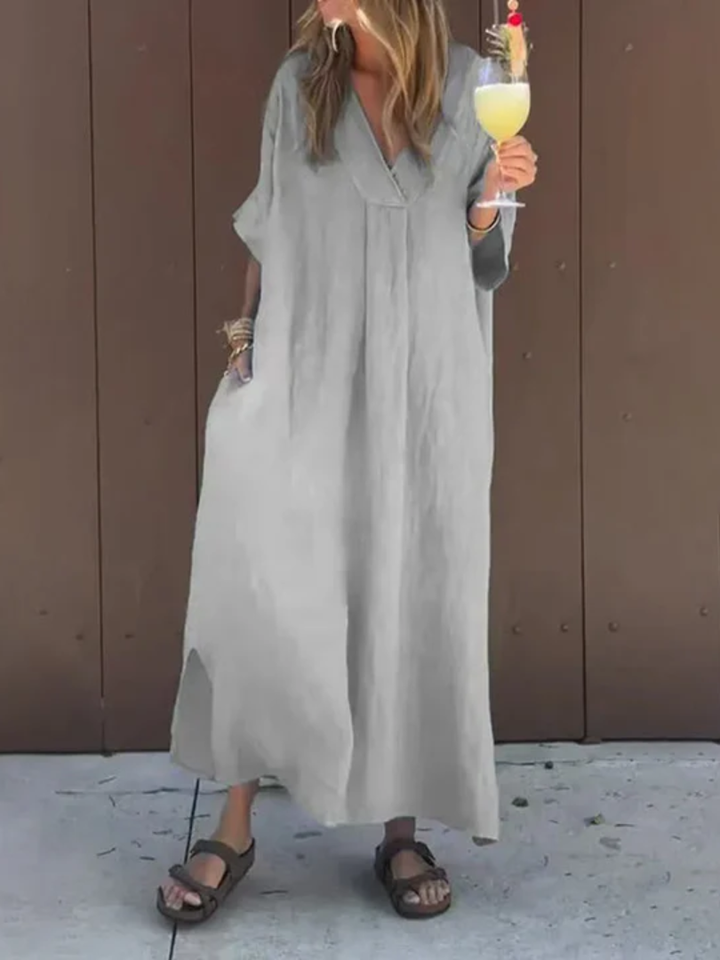 Cambria™ | Lightweight Cotton V-Neck Dress