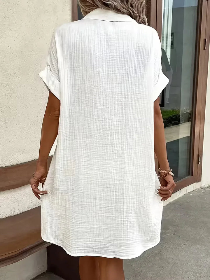 Shirt Dress with Short Sleeves
