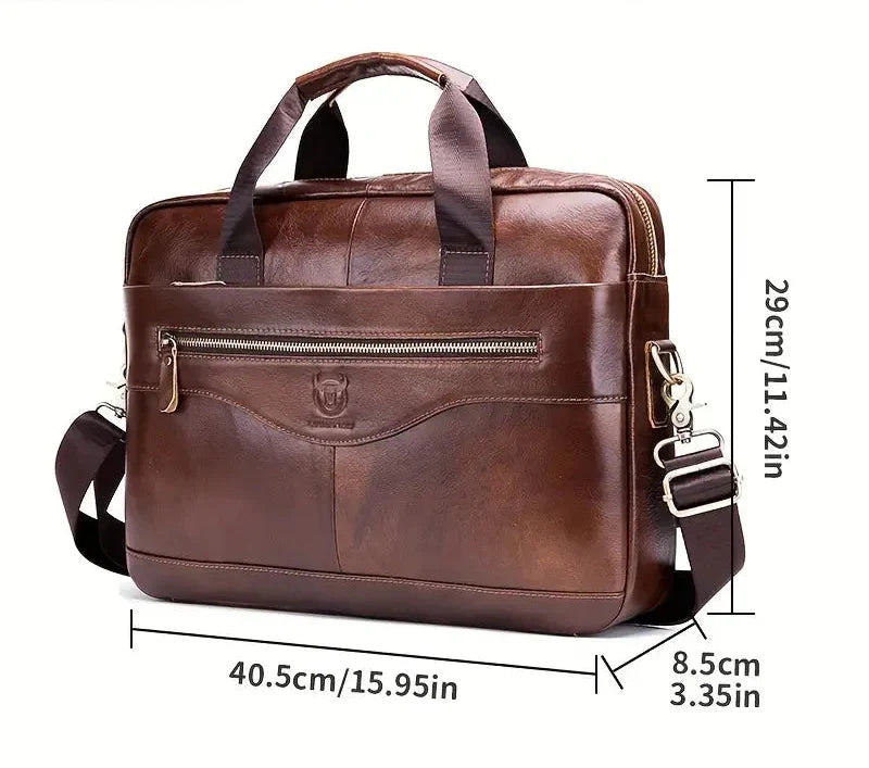 Tyler - Classic Leather Crossbody Briefcase