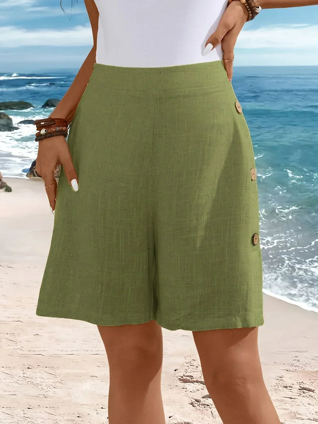 Whitney | Cotton Shorts with Buttons