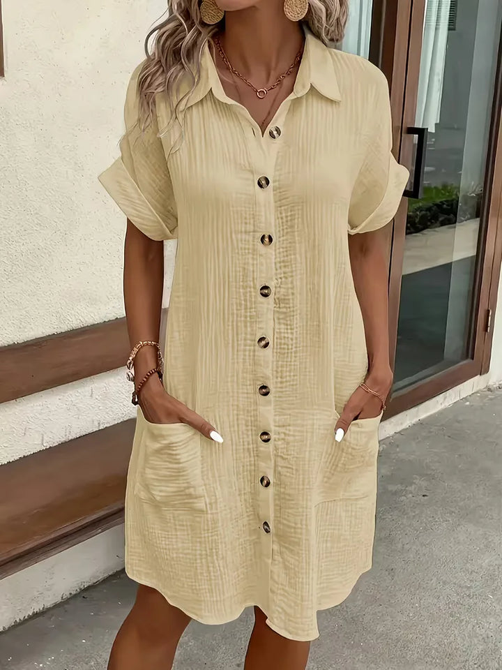 Shirt Dress with Short Sleeves