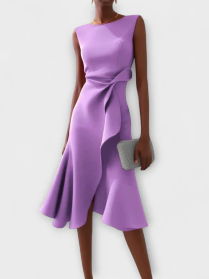 Mireya™ | Draped Waist Midi Dress