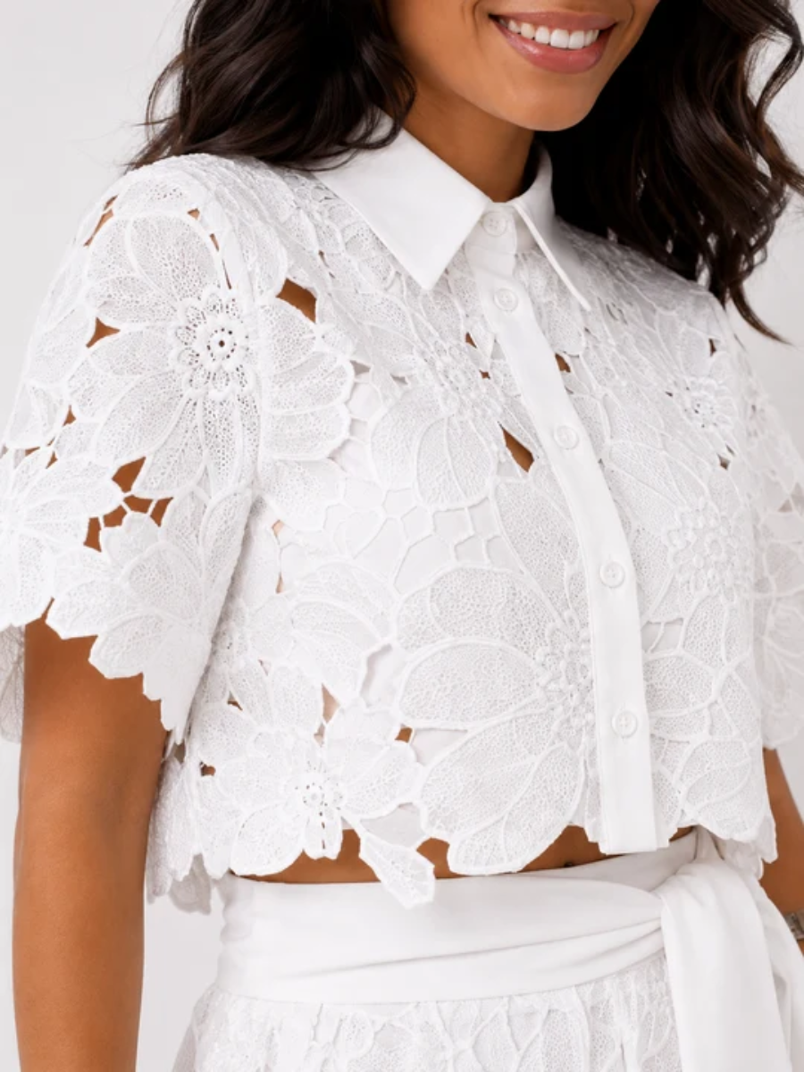 Janice™ | Elegant Floral Lace Two Piece Set