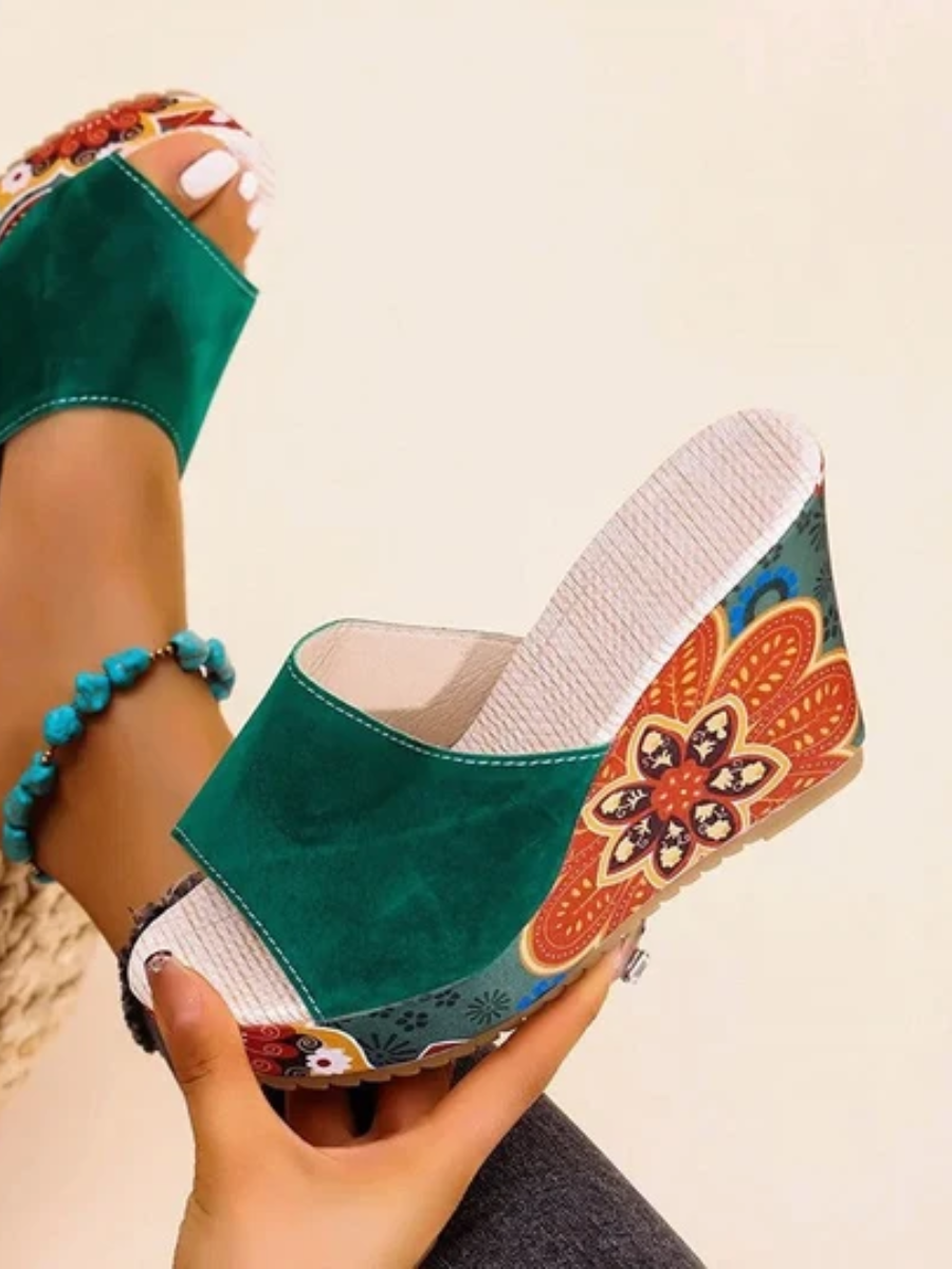 Addie™ | Stylish Bohemian Printed Wedge Sandals