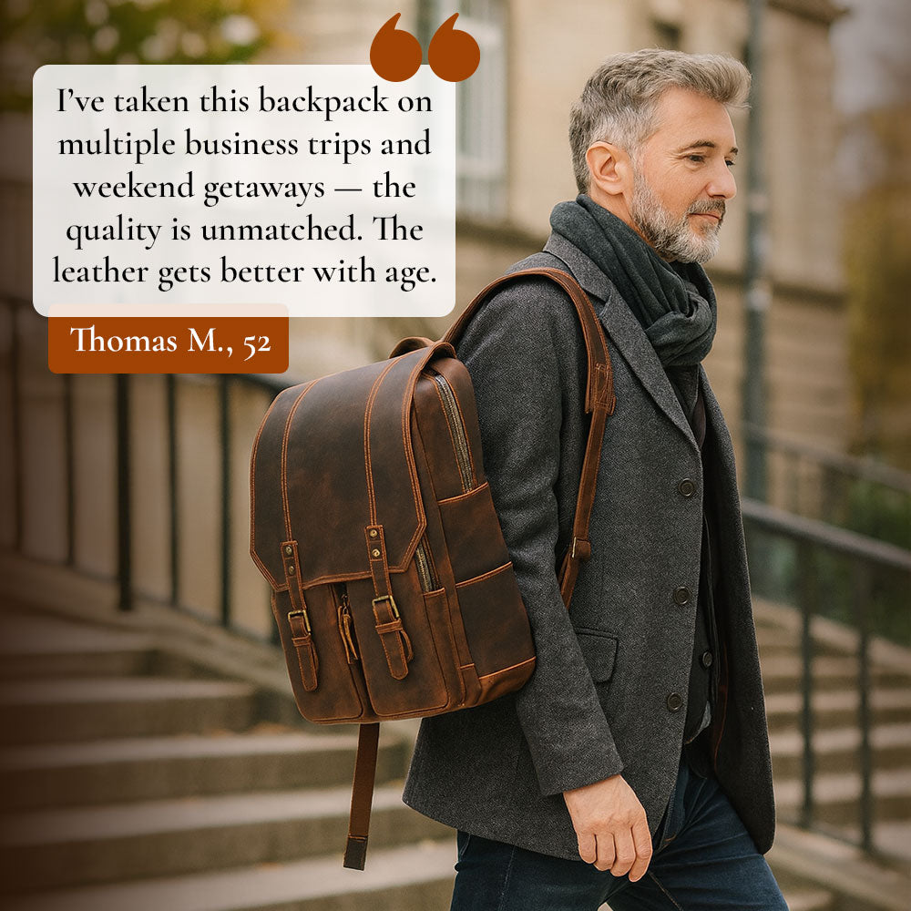Robert - Vintage Leather Travel Backpack