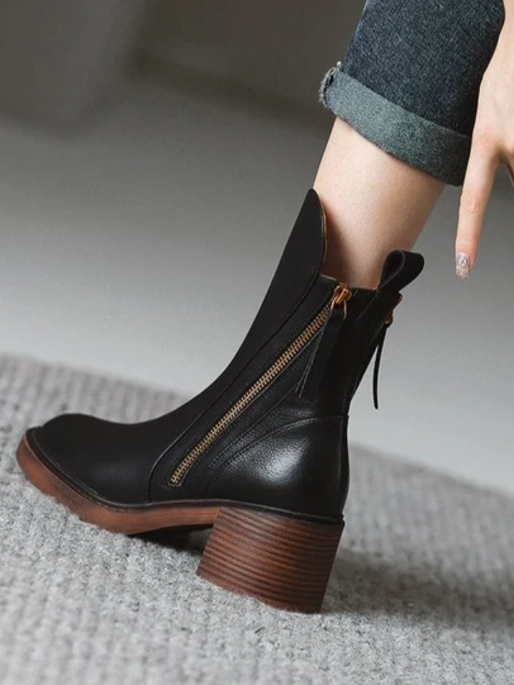 Selene™ | Elegant Side Zip Ankle Boots