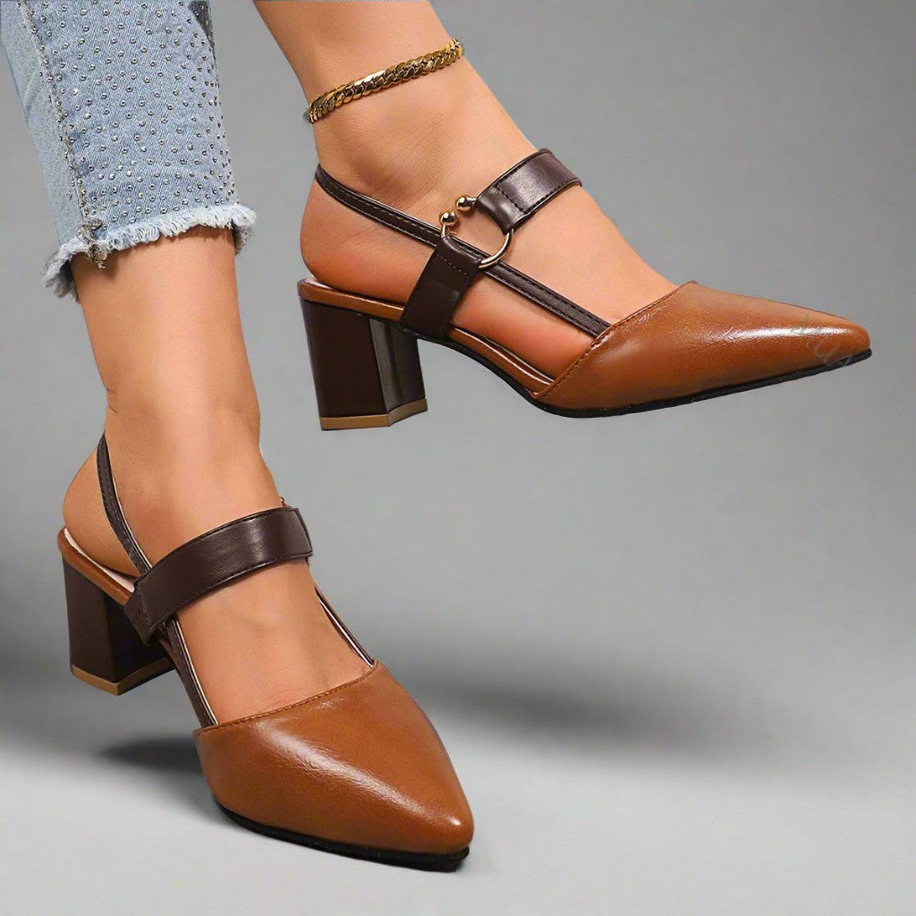 Daphne | Buckle Mary Jane Block Heels