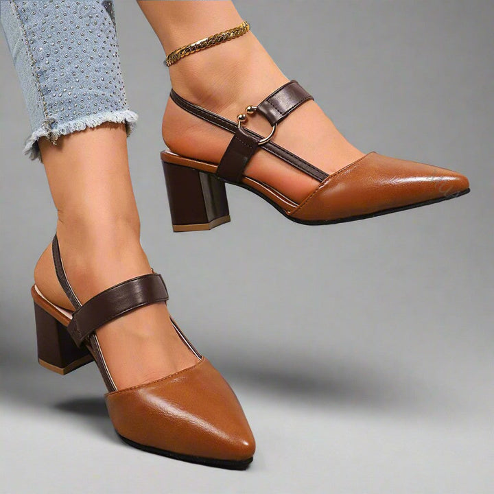 Daphne | Buckle Mary Jane Block Heels