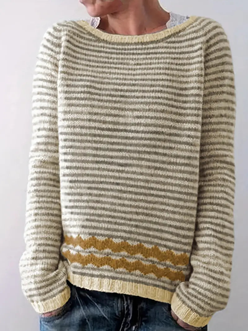 Jacinta | Striped Fair Isle Hem Sweater