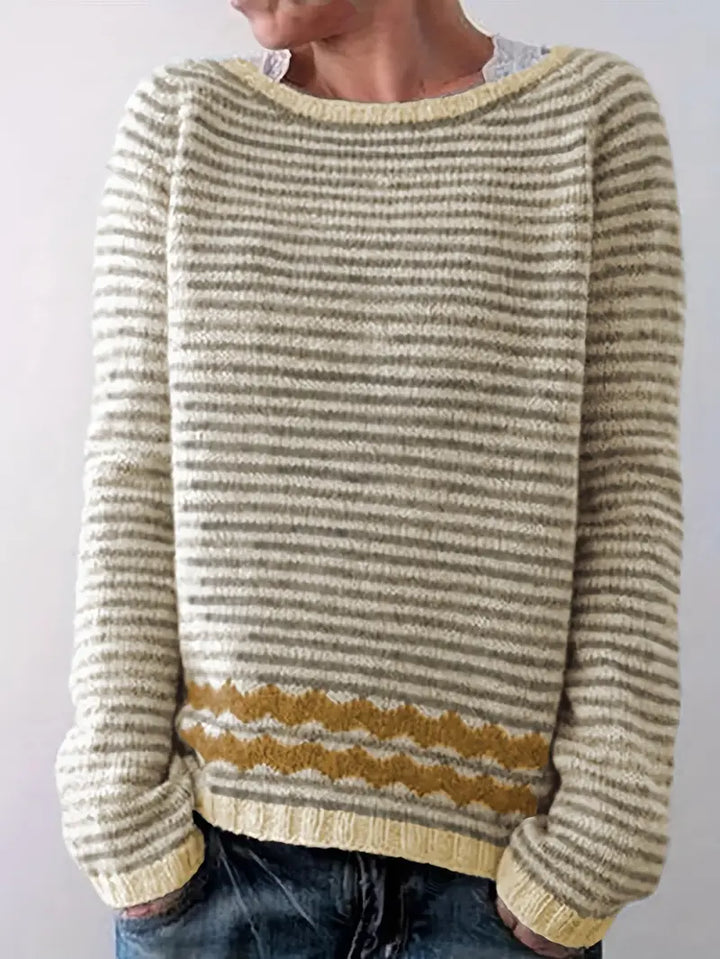 Jacinta | Striped Fair Isle Hem Sweater