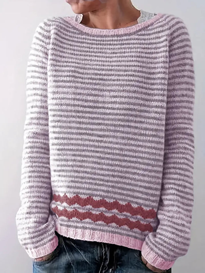Jacinta | Striped Fair Isle Hem Sweater