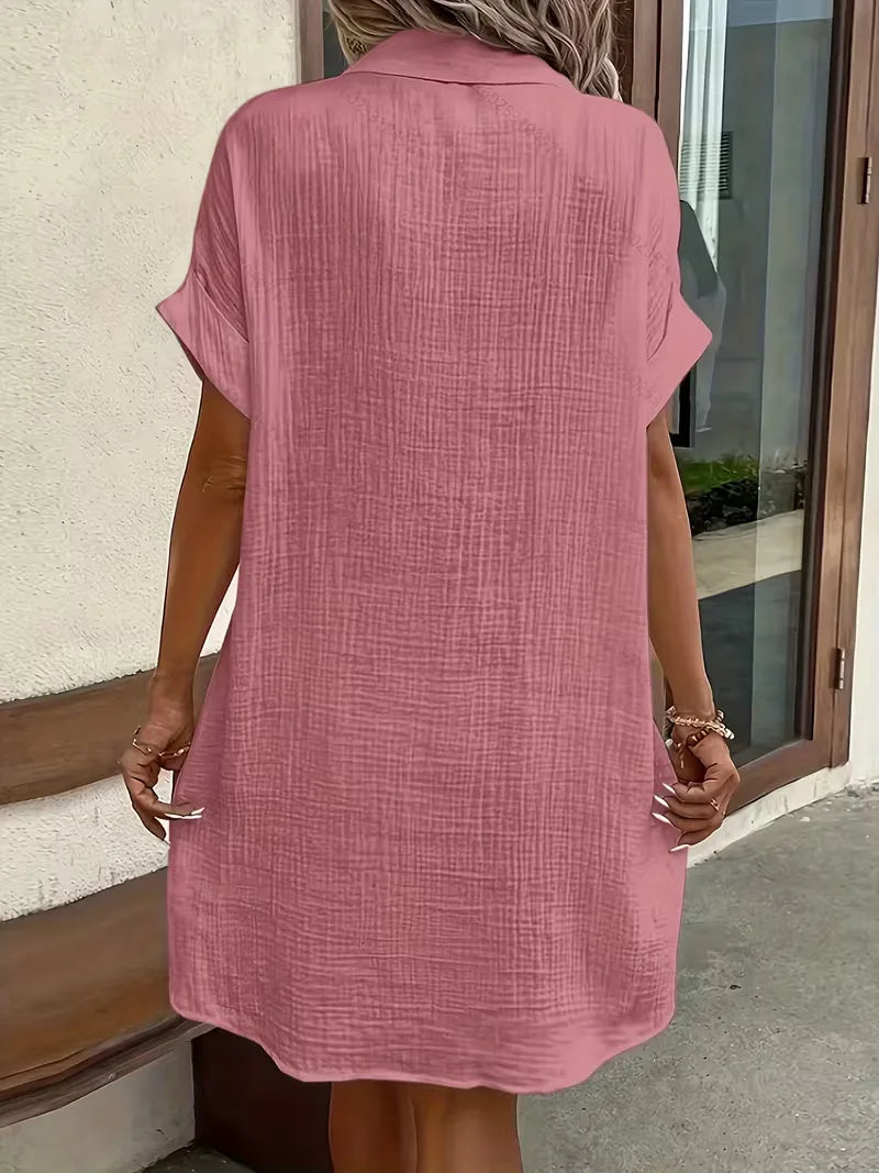 Shirt Dress with Short Sleeves