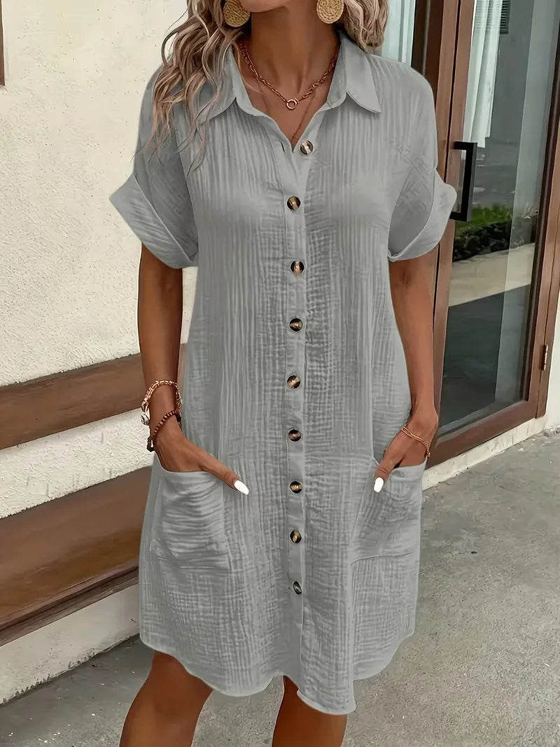Shirt Dress with Short Sleeves