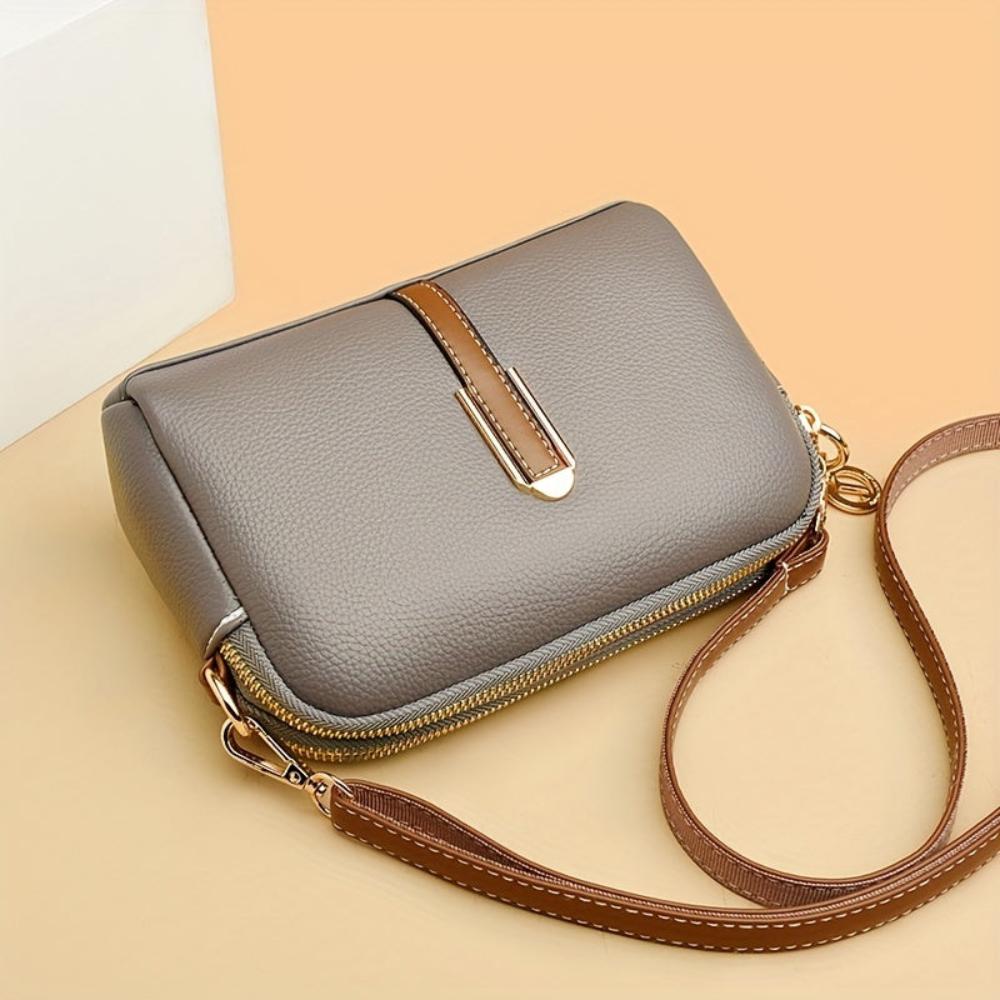 Litchi-Embossed Mila Crossbody Bag