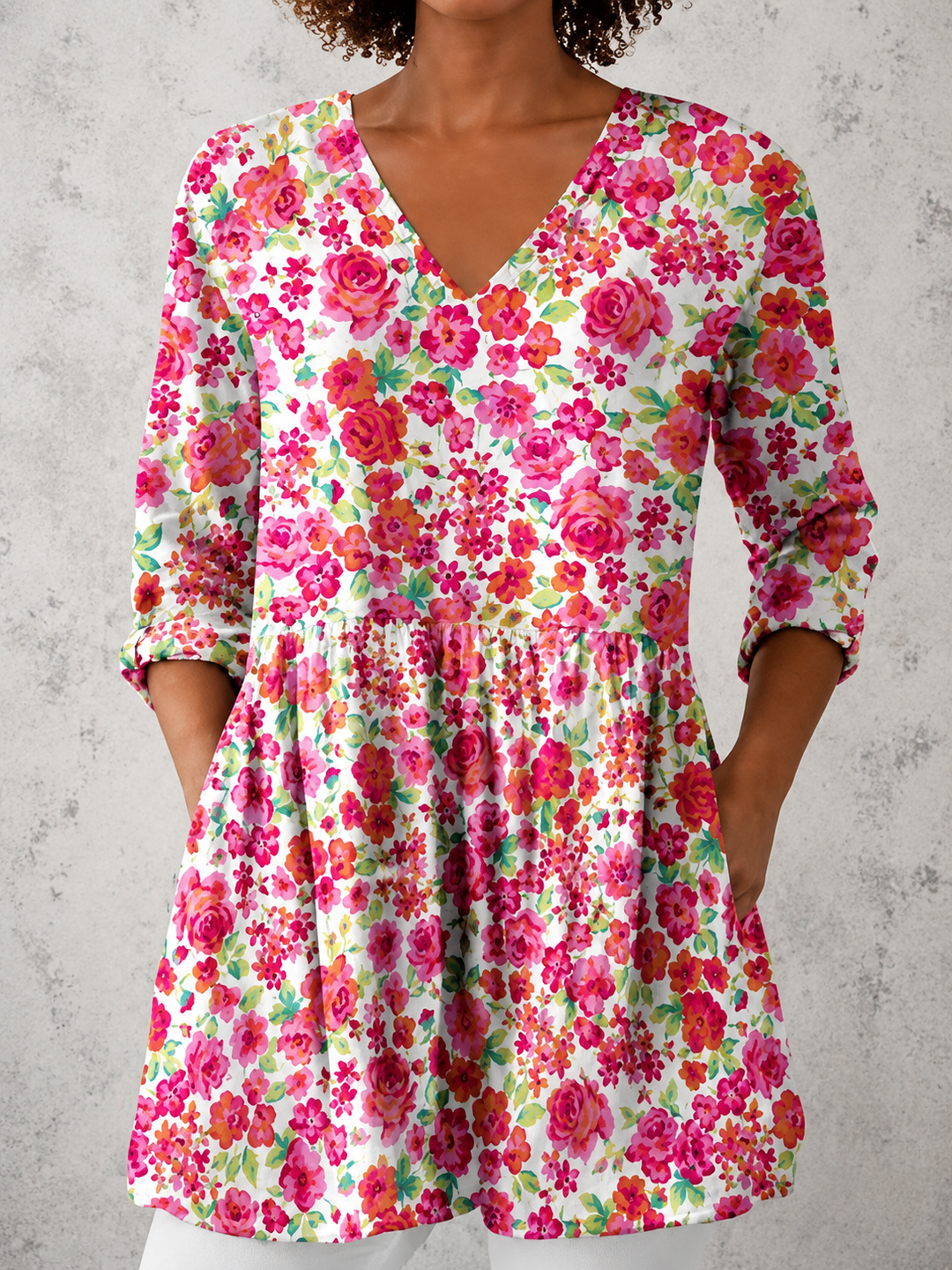 Brynna | Long Blouse with V-Neck