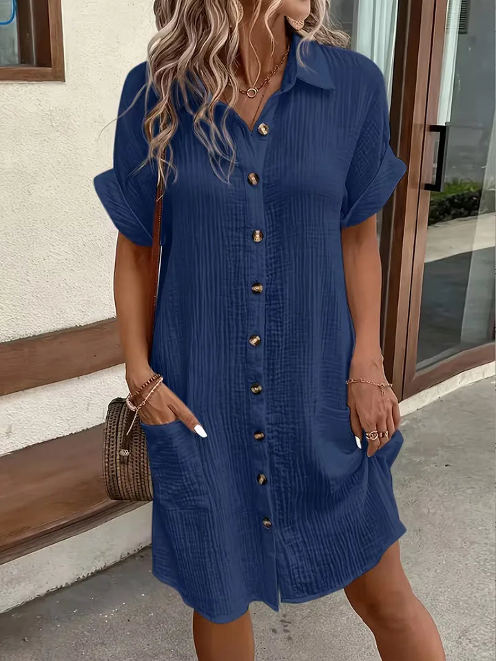 Shirt Dress with Short Sleeves