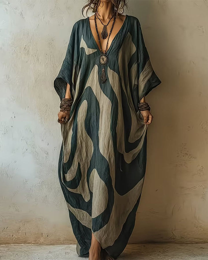 Allegra™ | Relaxed Abstract Print Maxi Dress