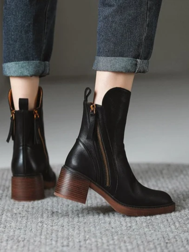 Selene™ | Elegant Side Zip Ankle Boots