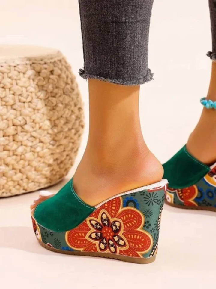 Addie™ | Stylish Bohemian Printed Wedge Sandals