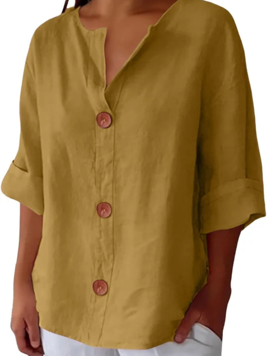 Roxette™ | Classic Relaxed Button Front Blouse