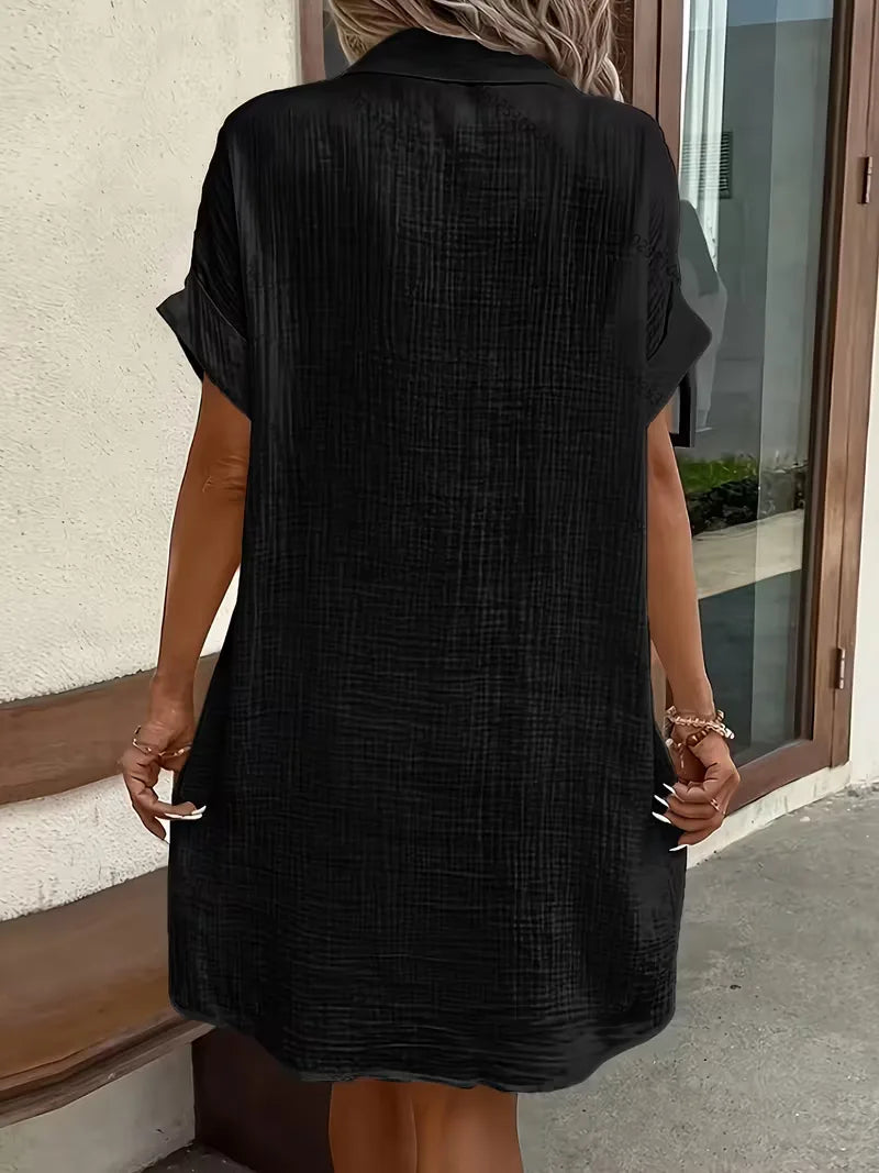 Shirt Dress with Short Sleeves