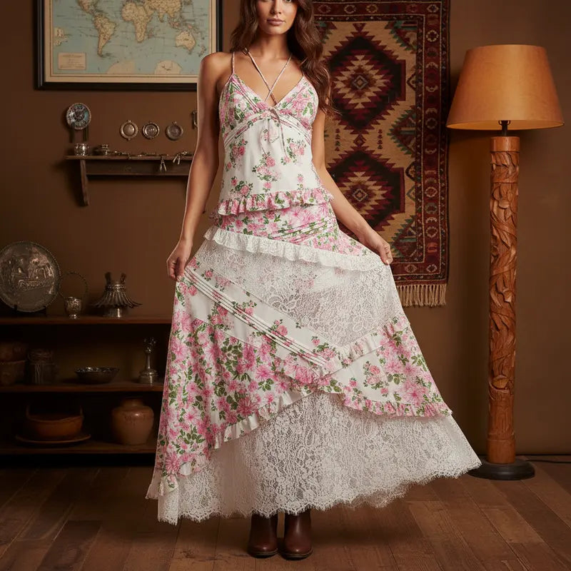 Seraphina | Floral Lace Maxi Dress