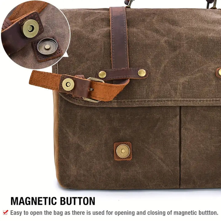 Brett - Men's Spacious Waterproof Canvas Messenger Bag