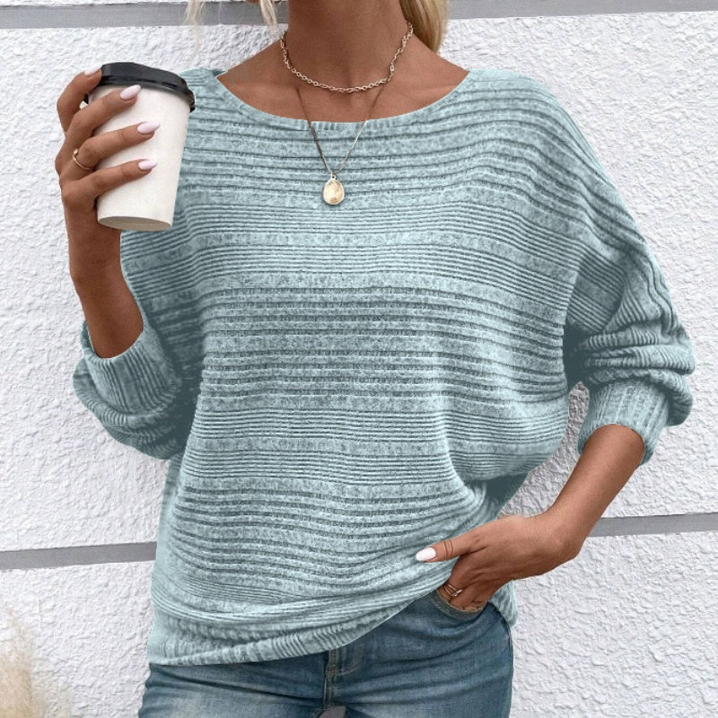 Marnie | Striped Batwing Knit Top