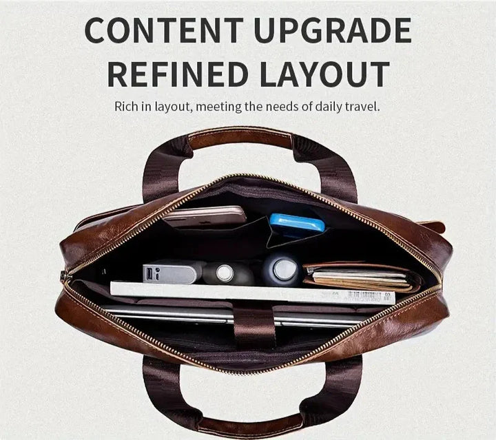 Tyler - Classic Leather Crossbody Briefcase