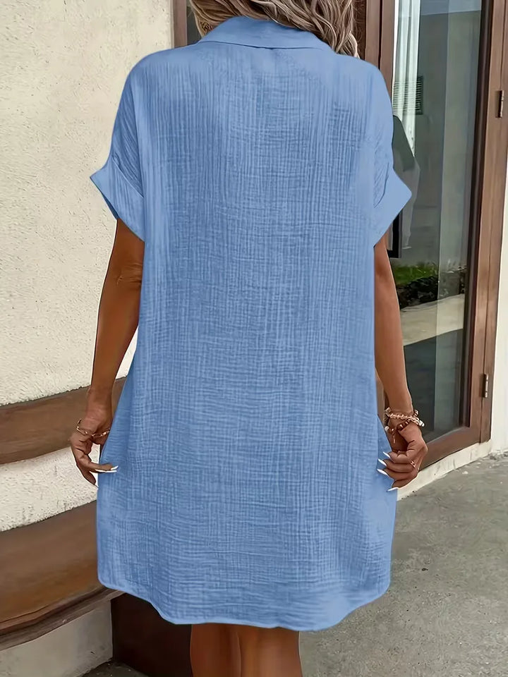Shirt Dress with Short Sleeves