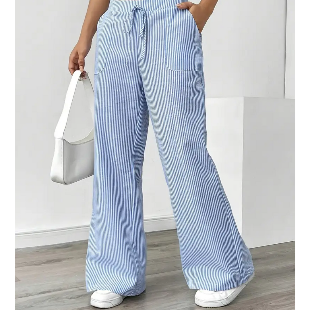 Amber | Striped Pants with Pockets