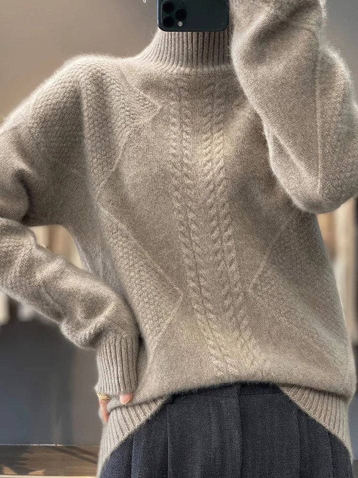 Jinny | Textured Mock-Neck Sweater