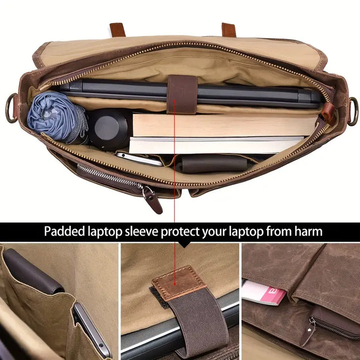 Brett - Men's Spacious Waterproof Canvas Messenger Bag