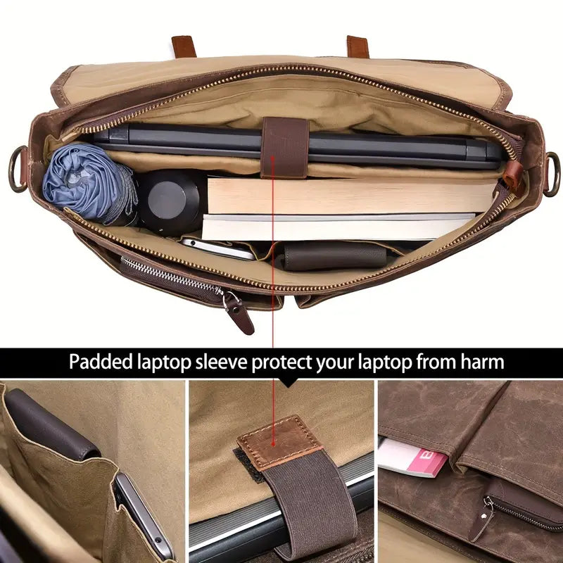 Brett - Men's Spacious Waterproof Canvas Messenger Bag