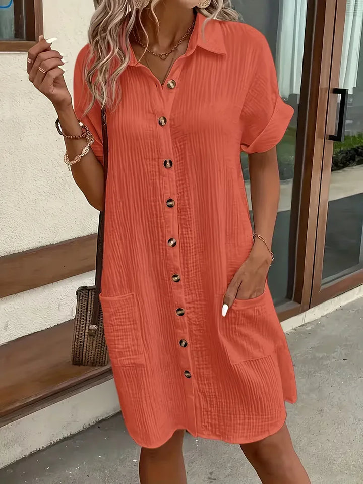 Shirt Dress with Short Sleeves