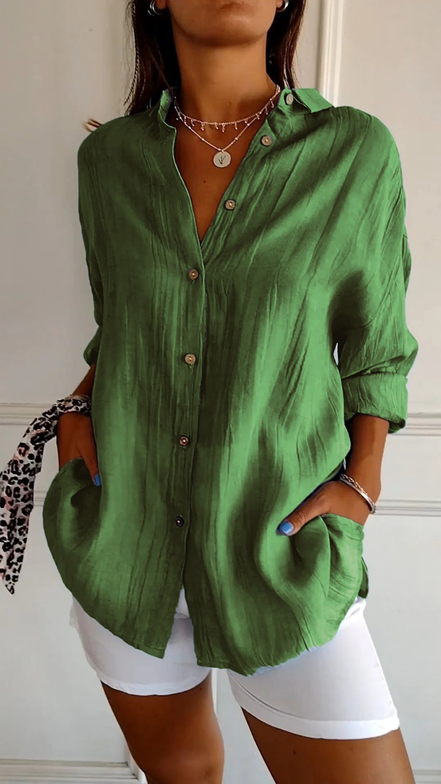 Bea | Women's Linen Oversized Button-Down Collared Shirt