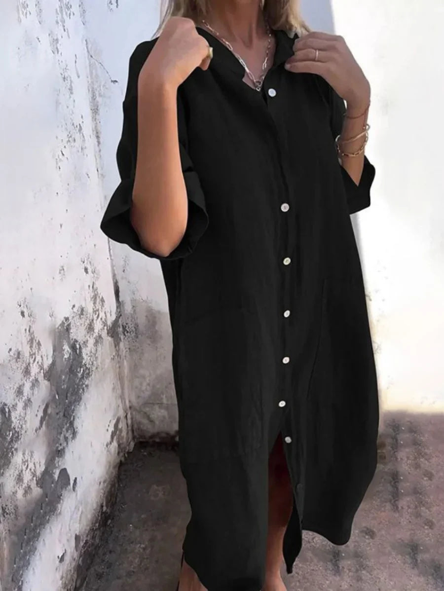 Tryphena™ | Effortless Shirt Dress
