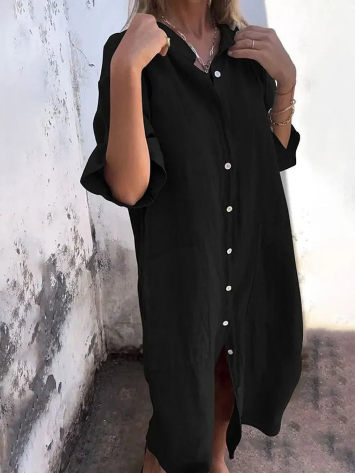 Tryphena™ | Effortless Shirt Dress