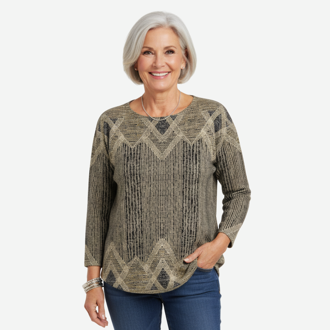 Leanne | Geometric Jacquard Sweater