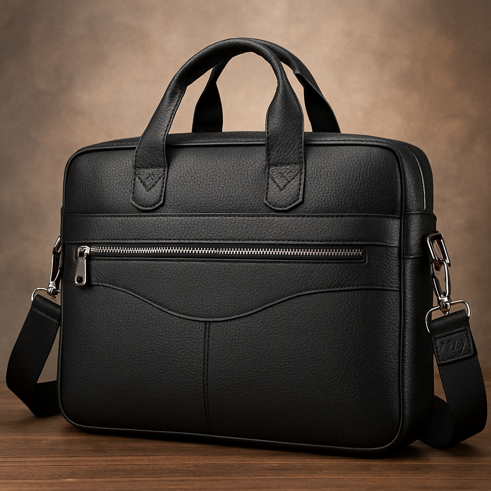 Tyler - Classic Leather Crossbody Briefcase