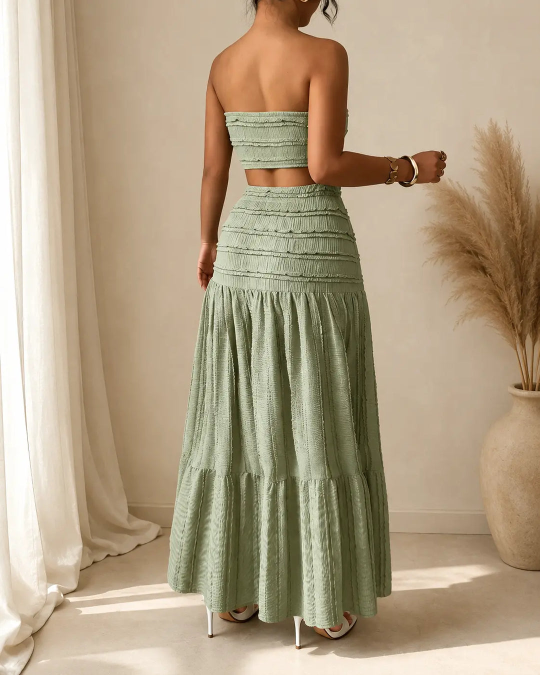 Aria | Smocked Maxi Skirt Set