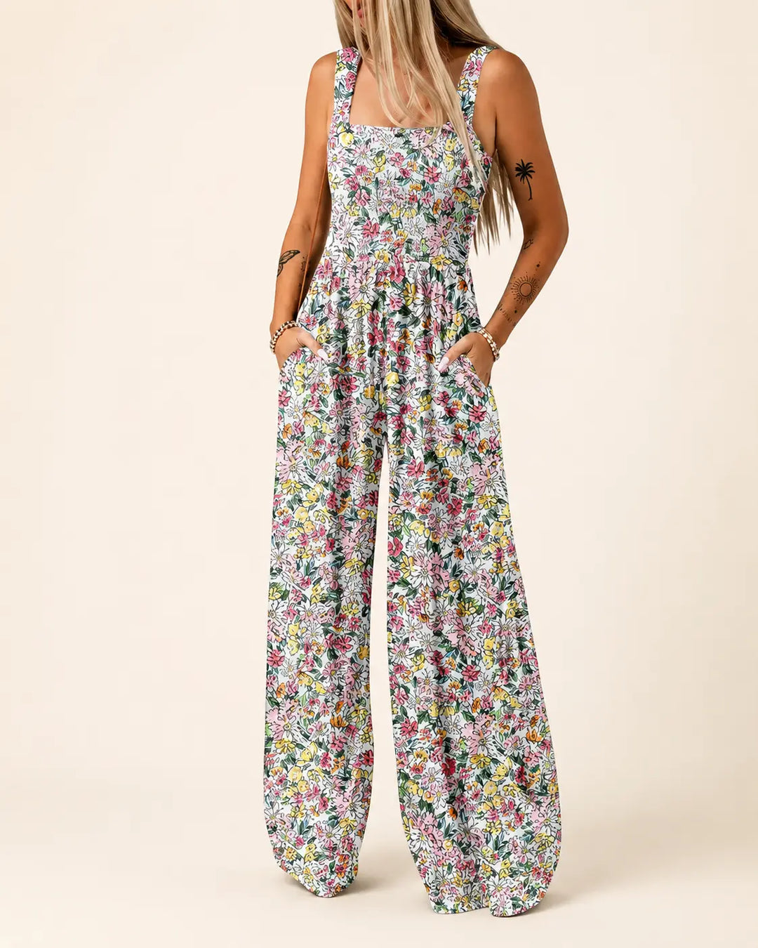 Camille | Smocked Wide-Leg Jumpsuit