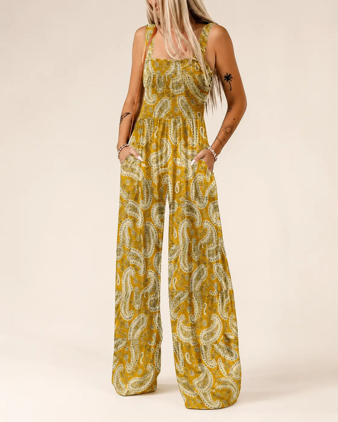Camille | Smocked Wide-Leg Jumpsuit
