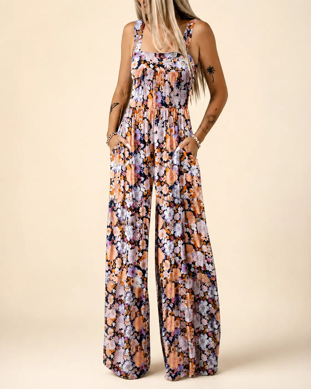 Camille | Smocked Wide-Leg Jumpsuit