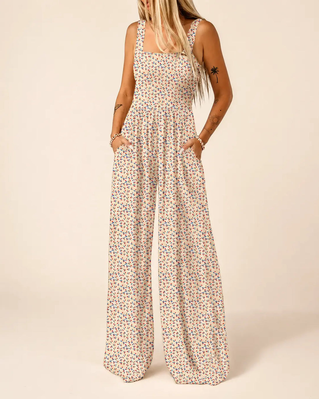 Camille | Smocked Wide-Leg Jumpsuit