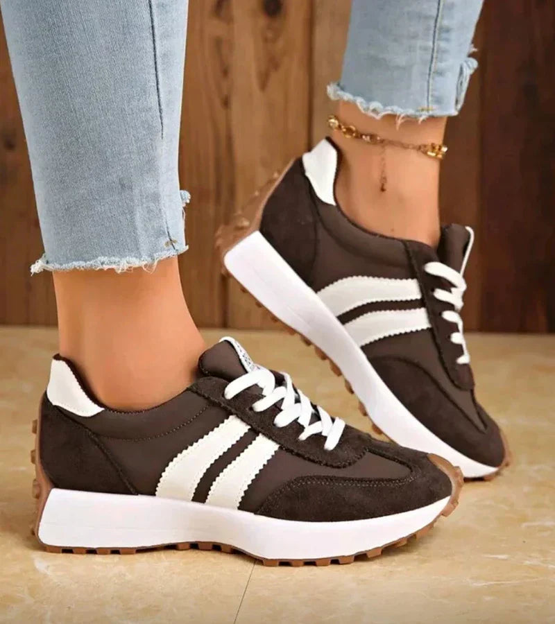 Ginny | Everyday Comfort Trainers — Chocolate & White