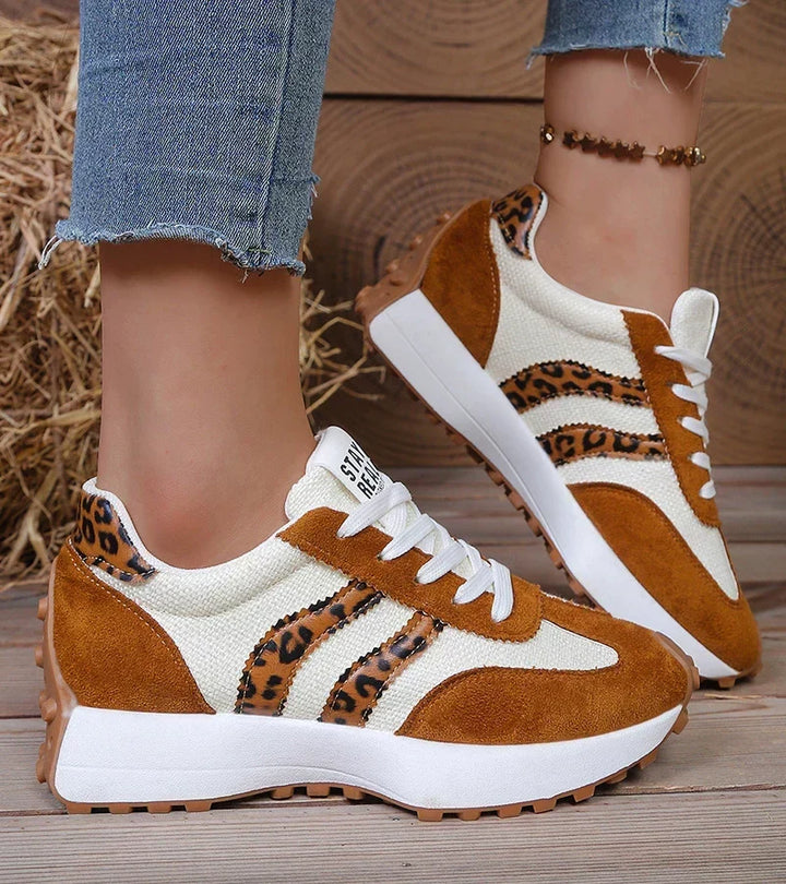 Ginny | Everyday Comfort Trainers — Tan Leopard