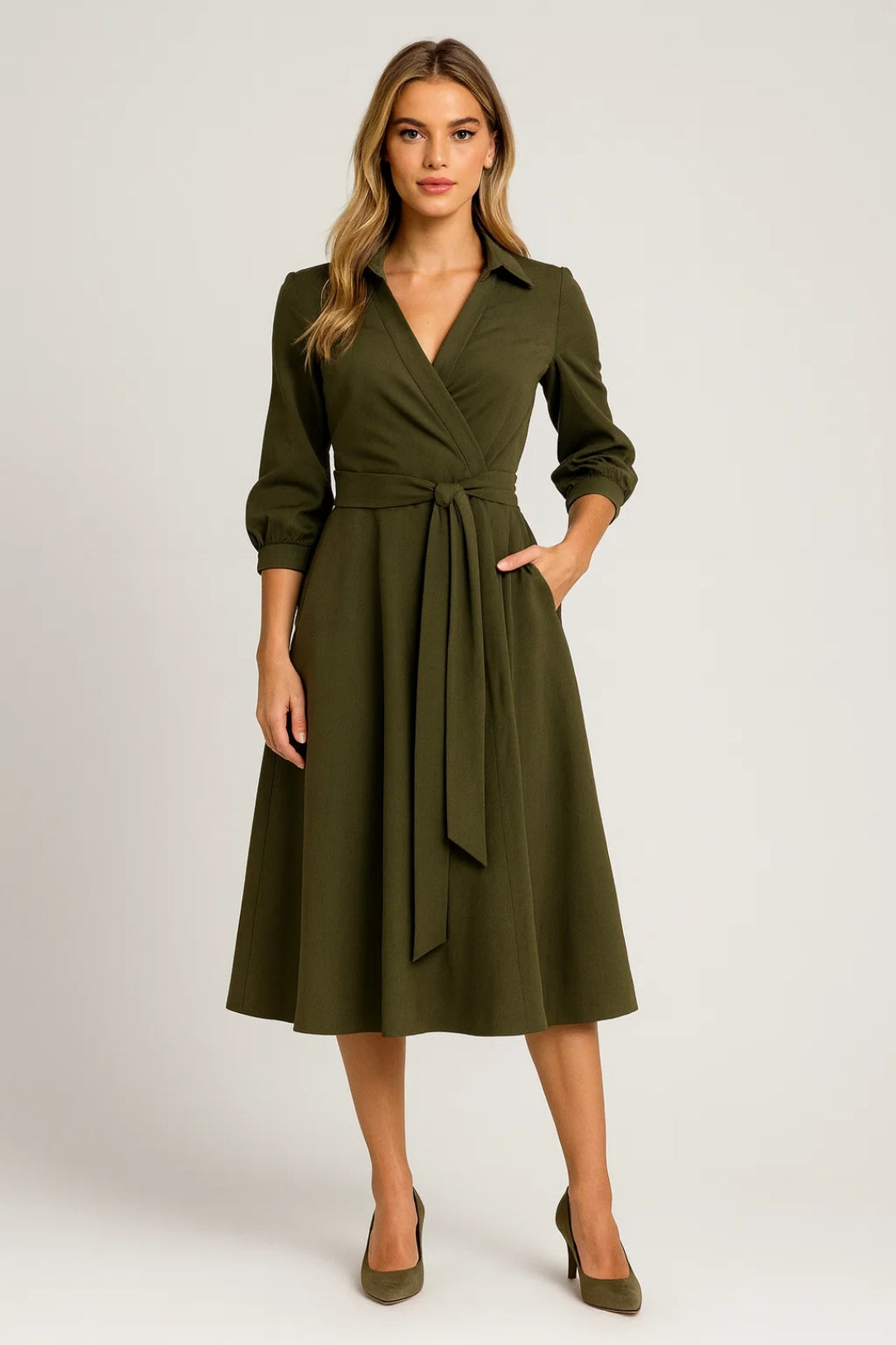 Valentina™ | Women's Wrap Style Midi Dress